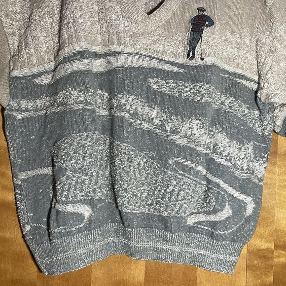 Vtg Shenandoah Sweater Mens XXL USA Abstract Graphic 90s Golf Preppy Classic - Picture 5 of 8